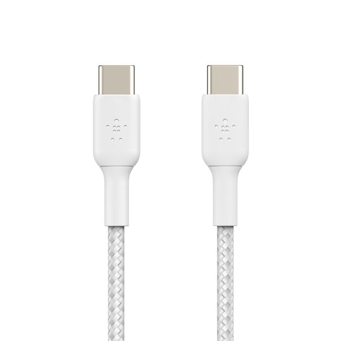 Belkin BoostCharge braided USB-C to USB-C 2M, White, 2pack