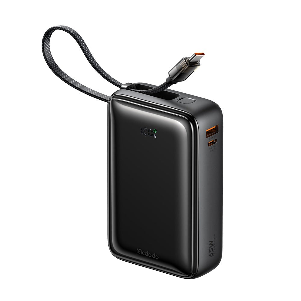 Mcdodo 20000mAh 65W Power Bank with Built-in USB-C Cable & Digital Display