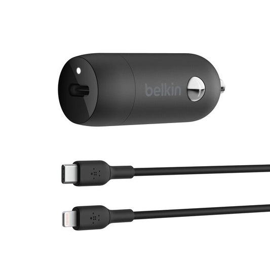Belkin BoostCharge USB-C PD Car Charger 30W + 1M USB-C to Lightning Cable