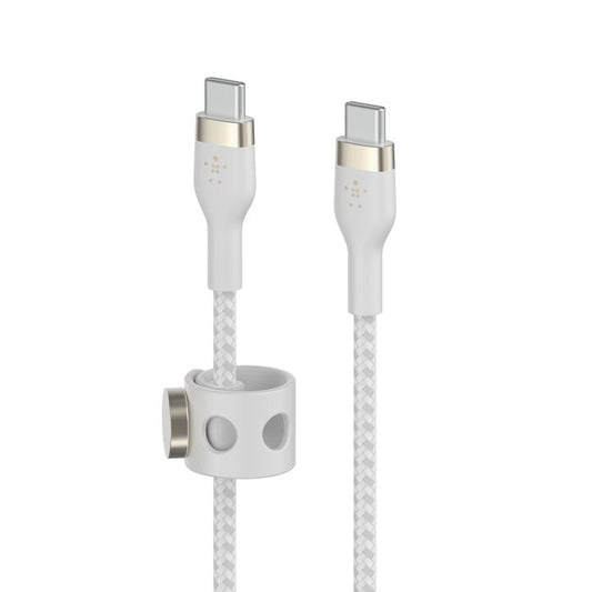 Belkin BoostCharge PRO Flex USB-C to USB-C Braided Silicone Cable, 1M, White
