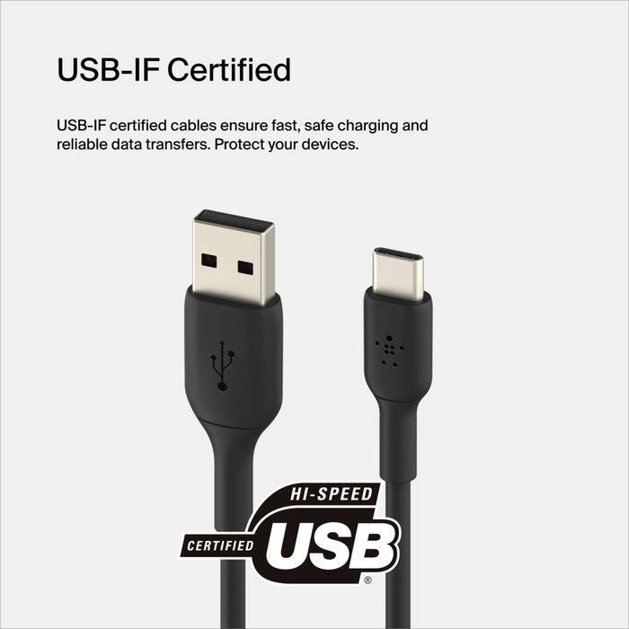 Belkin BoostCharge USB-C to USB-A Cable, 1M, Black
