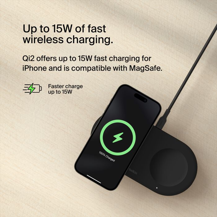 Belkin BoostCharge Pro
2-in-1 Magnetic Wireless Charging Pad with Qi2 15W
