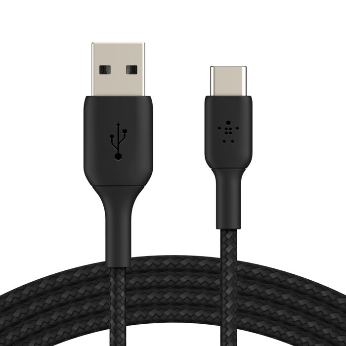 Belkin BoostCharge USB-A to USB-C Braided Cable, 1M, Black
