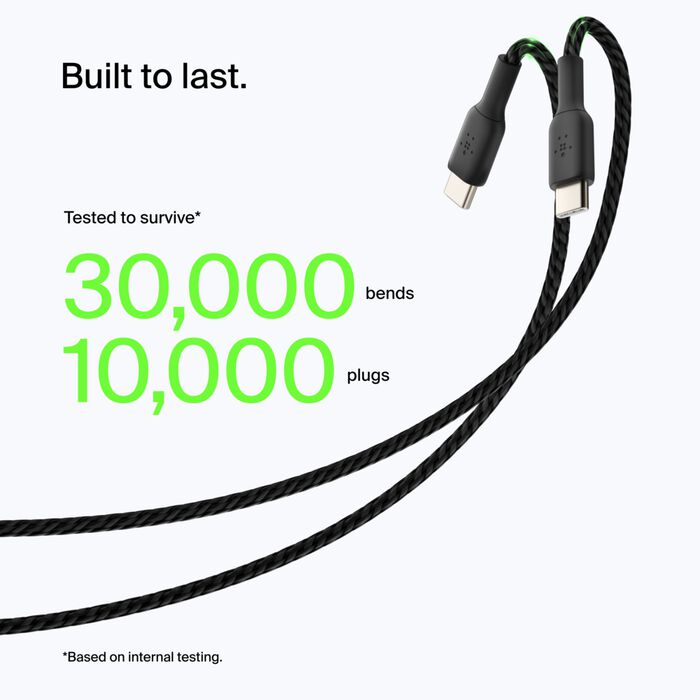 Belkin BoostCharge USB-A to USB-C Braided Cable, 1M, Black