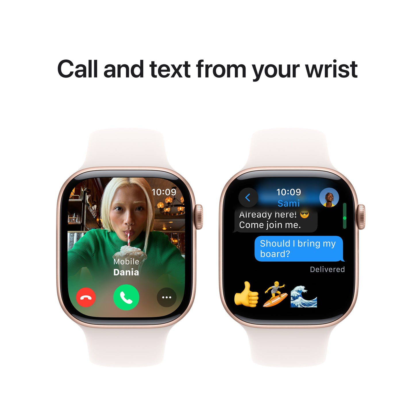 Apple Watch Series 10 GPS 42mm Rose Gold Aluminium Case with Light Blush Sport Band