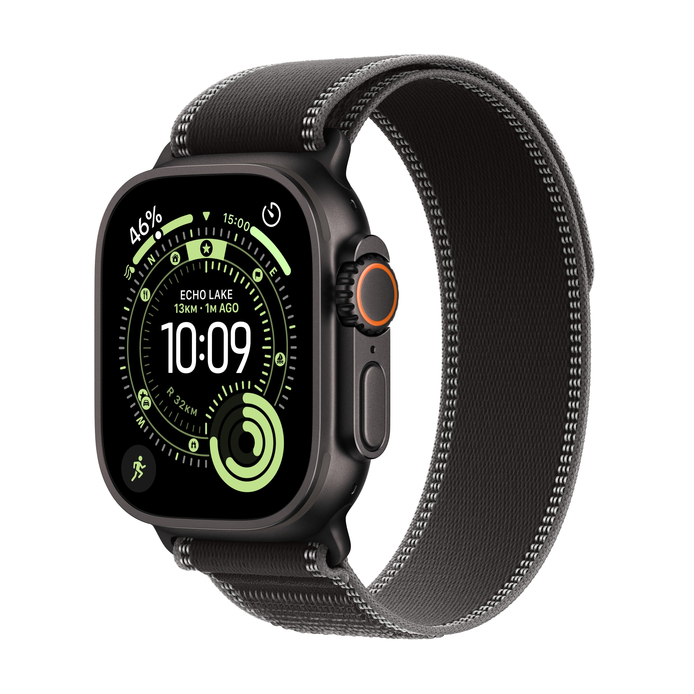 Apple Watch Ultra 3 GPS + Cellular 49mm Black Titanium Case with Black/Charcoal Trail Loop