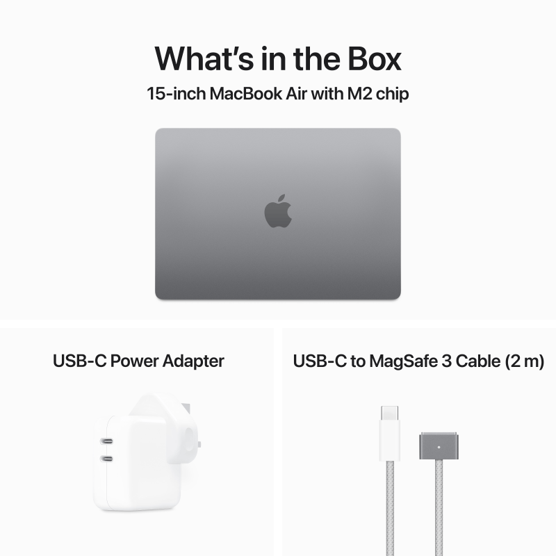MacBook Air 15-inch : Apple M2 chip with 8-core CPU and 8-core GPU 512GB