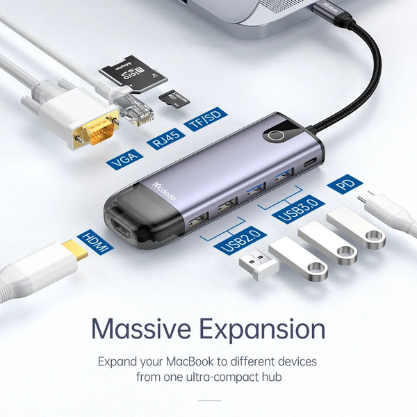 MCDODO 10 in 1 USB-C Hub - Gray