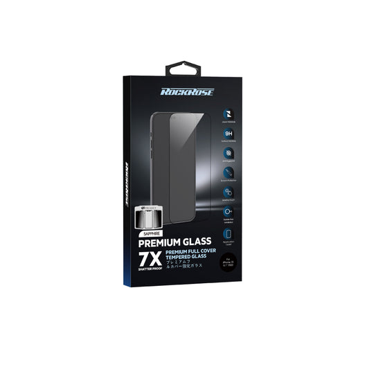 RockRose Sapphire Tempered Glass Clear and Privacy (For iPhone 16 All Sizes 2024)