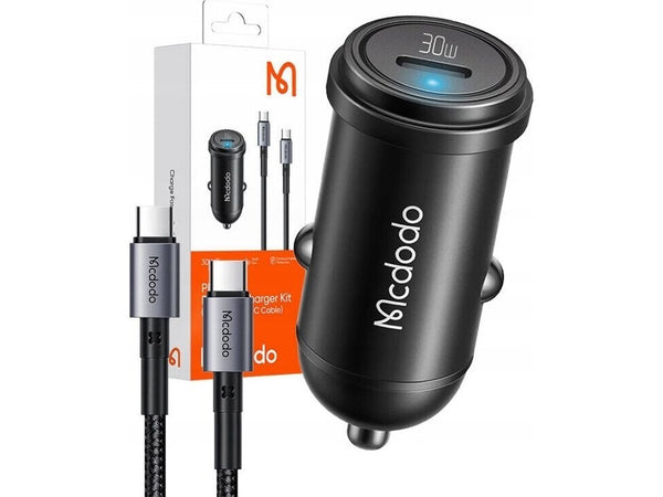 Mcdodo 30W PD Car Charger with C to C Cable Fast Charging - Black