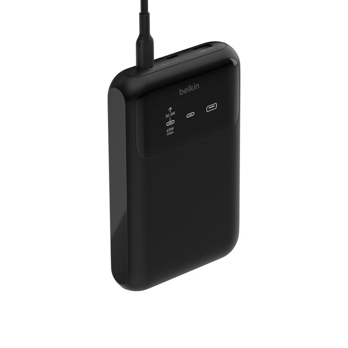 Belkin BoostCharge Pro 3-Port Laptop Power Bank 20K, 65W PD, Black