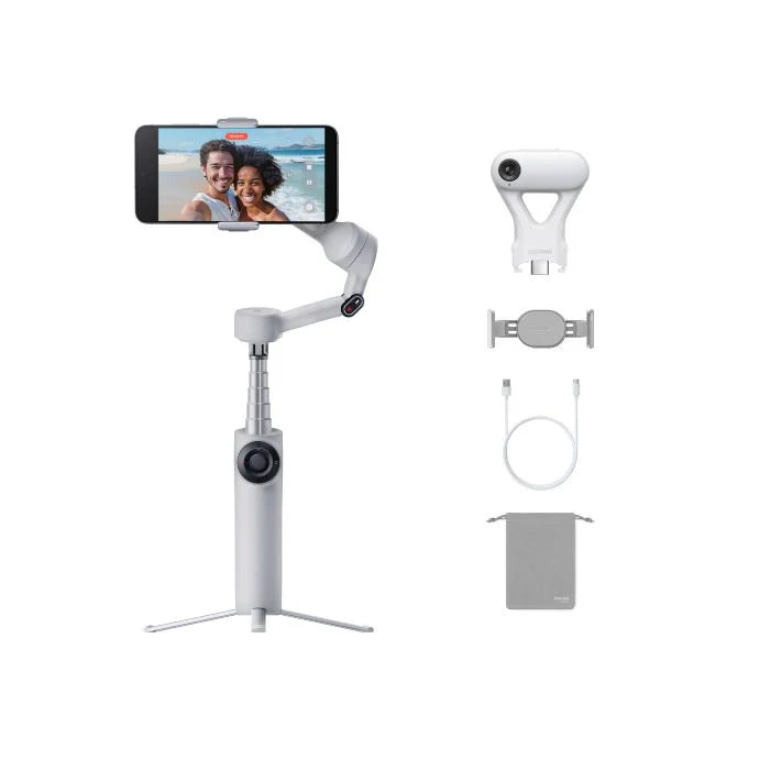 Insta360 Flow 2 Gimbal Stabilizer AI Tracker Bundle- Grey