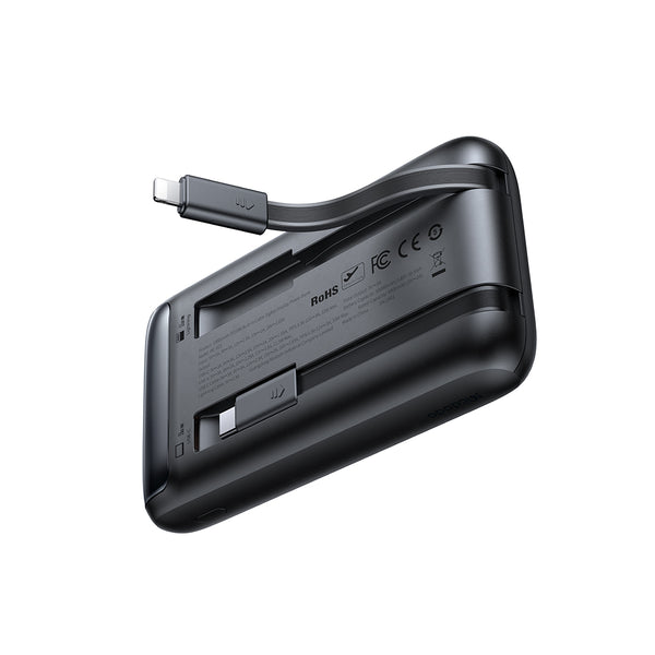 Mcdodo 10000mAh 33W Power Bank with Built in Cables Digital Display - Black