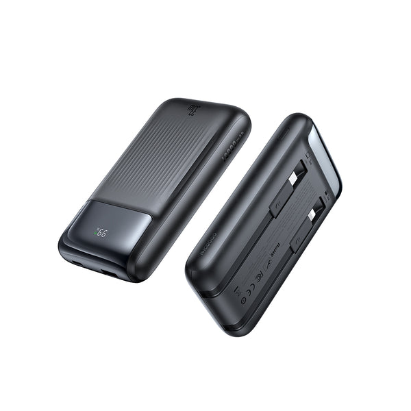 Mcdodo 10000mAh 33W Power Bank with Built in Cables Digital Display - Black