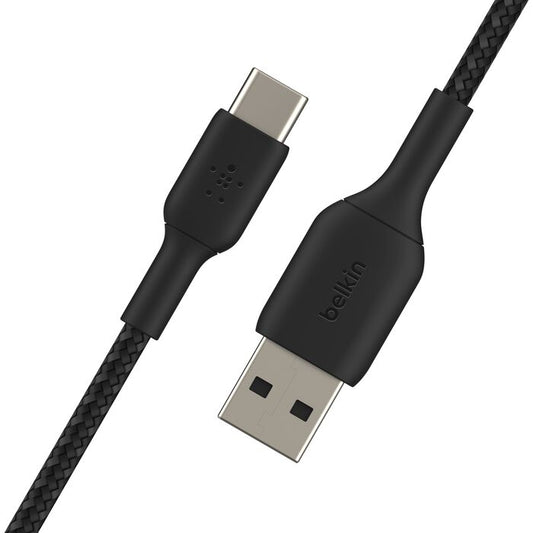 Belkin BoostCharge USB-A to USB-C Braided Cable, 1M, Black