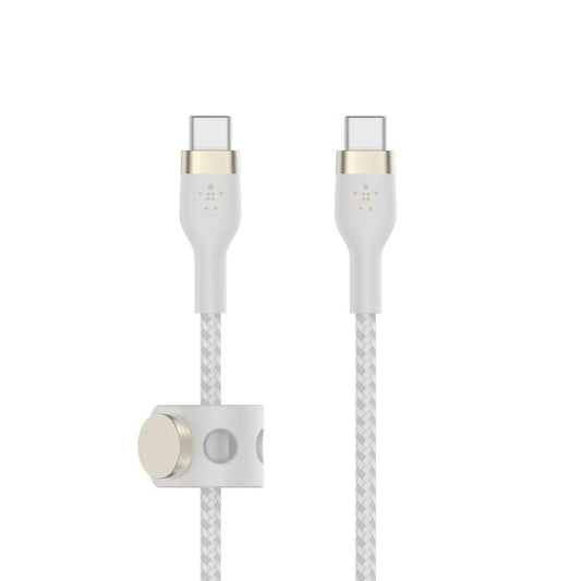 Belkin BoostCharge PRO Flex USB-C to USB-C Braided Silicone Cable, 1M, White