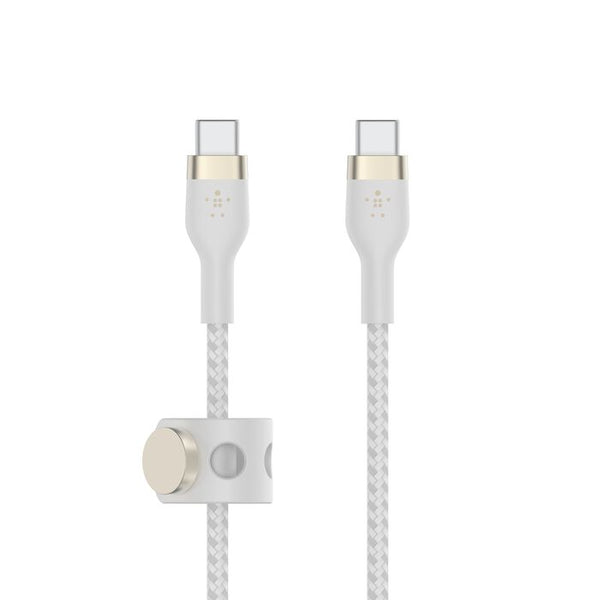 Belkin BoostCharge PRO Flex USB-C to USB-C Braided Silicone Cable, 1M, White