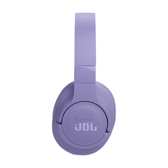 Purple JBL headphones on a white background