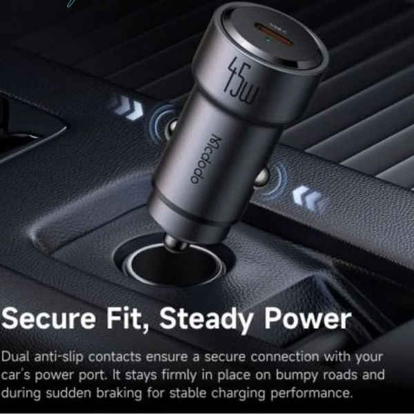 Mcdodo Obsidian 45W USB-C Car Charger -Black
