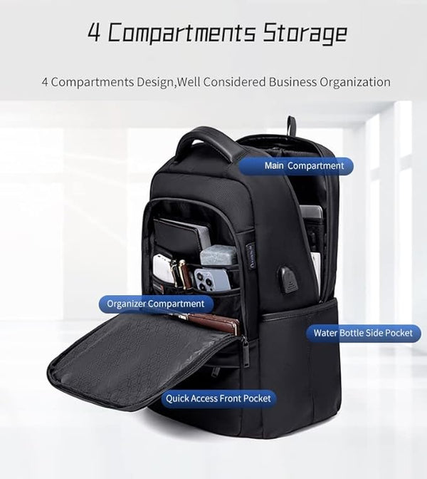 Arctic hunter Backpack 15.6 Inch Laptop Bag Water-Resistant Slim Business Backpack for Office Travel School Smart Bag with USB Port