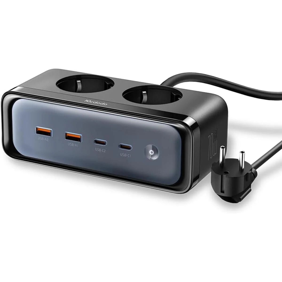 Mcdodo GaN Power Strip 70W Lightning Protection - Black