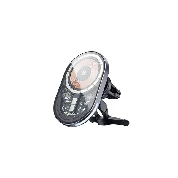 Mcdodo transparent magnetic wireless charging car mount - BLACK