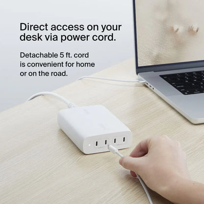 Belkin BoostCharge PRO 200W 4-Ports GaN Desktop Charger (140W C1+C2 Max, 60W C3+C4 Max)