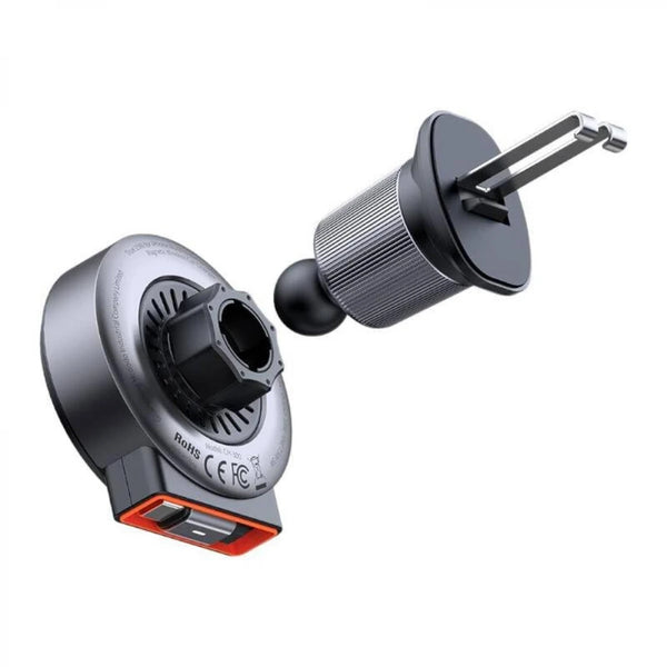 Mcdodo 15W Magnetic Wireless Car Charger with Retractable Cable - BLACK