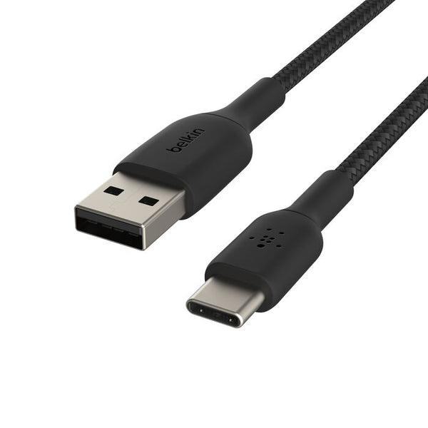 Belkin BoostCharge USB-A to USB-C Braided Cable, 1M, Black