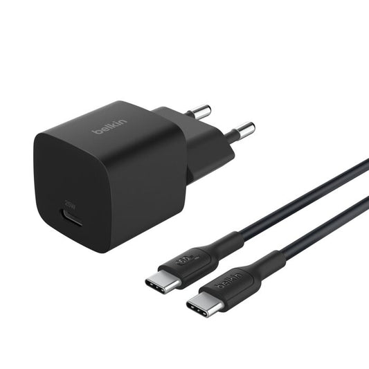 Belkin 25W USBC PD WALL CHARGER & 1M PVC C-C, BLK