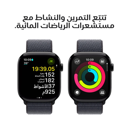 Apple Watch Series 10 GPS 42mm Jet Black Aluminium Case with Ink Sport Loop