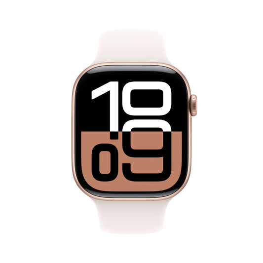Apple Watch Series 10 GPS 42mm Rose Gold Aluminium Case with Light Blush Sport Band