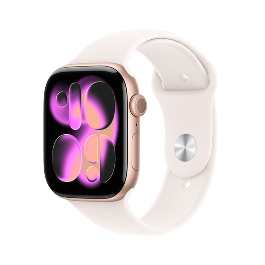 Apple Watch Series 11 GPS 42mm Rose Gold Aluminium Case with Light Blush Sport Band