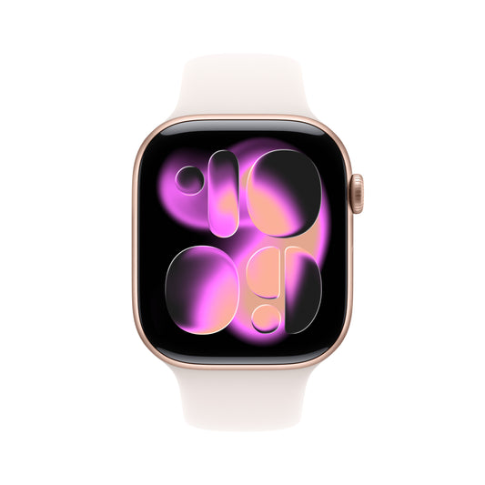 Apple Watch Series 11 GPS 42mm Rose Gold Aluminium Case with Light Blush Sport Band