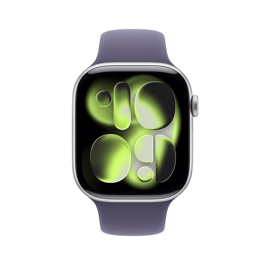 Apple Watch Series 11 GPS 42mm Silver Aluminium Case with Purple Fog Sport Band