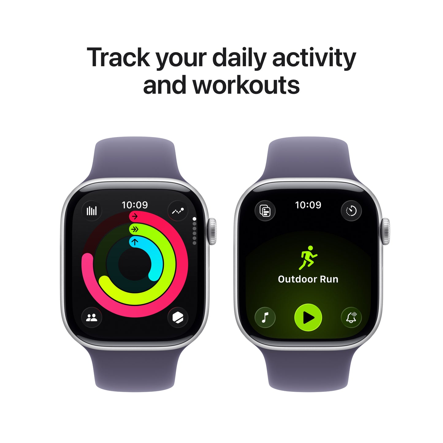 Apple Watch Series 11 GPS 42mm Silver Aluminium Case with Purple Fog Sport Band