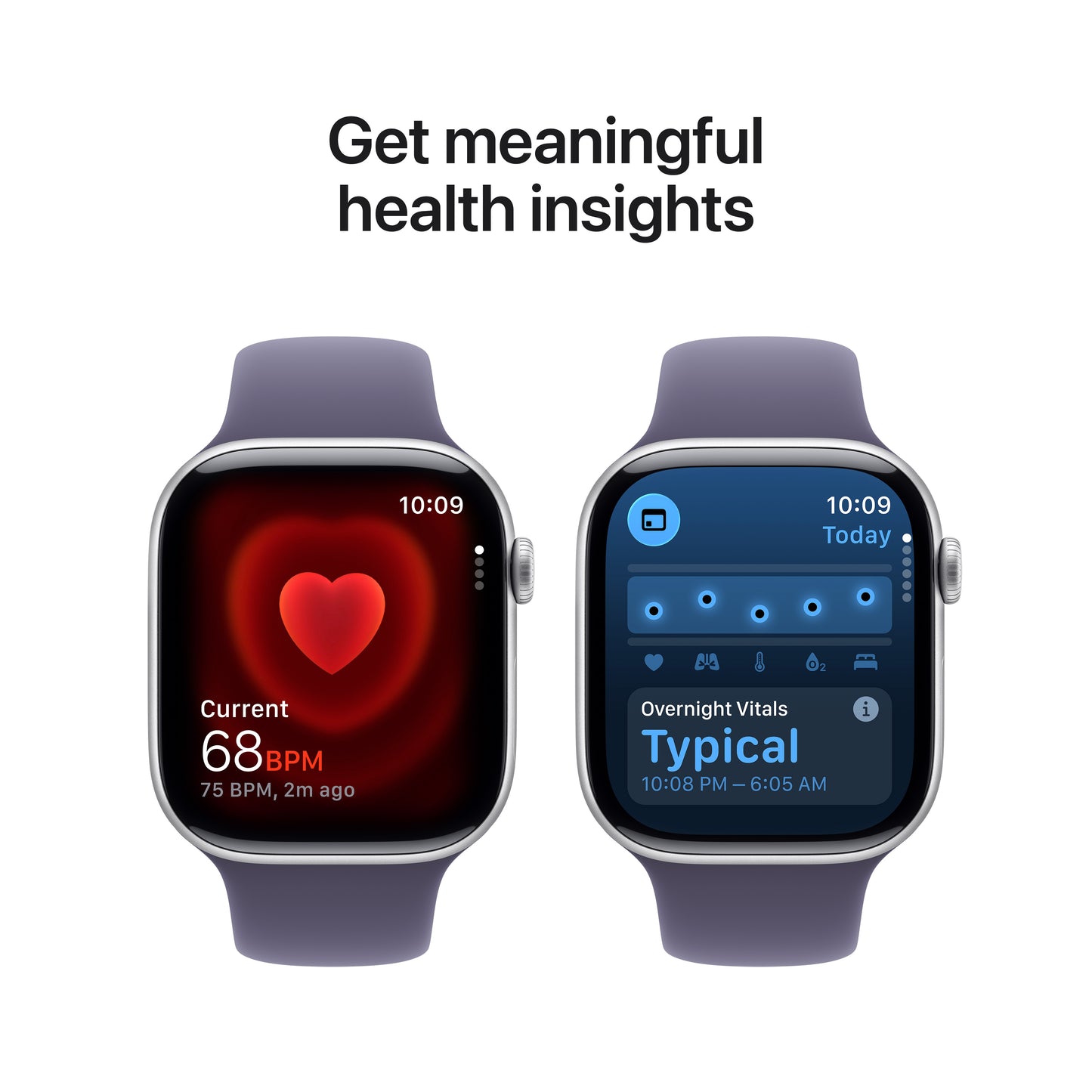 Apple Watch Series 11 GPS 42mm Silver Aluminium Case with Purple Fog Sport Band