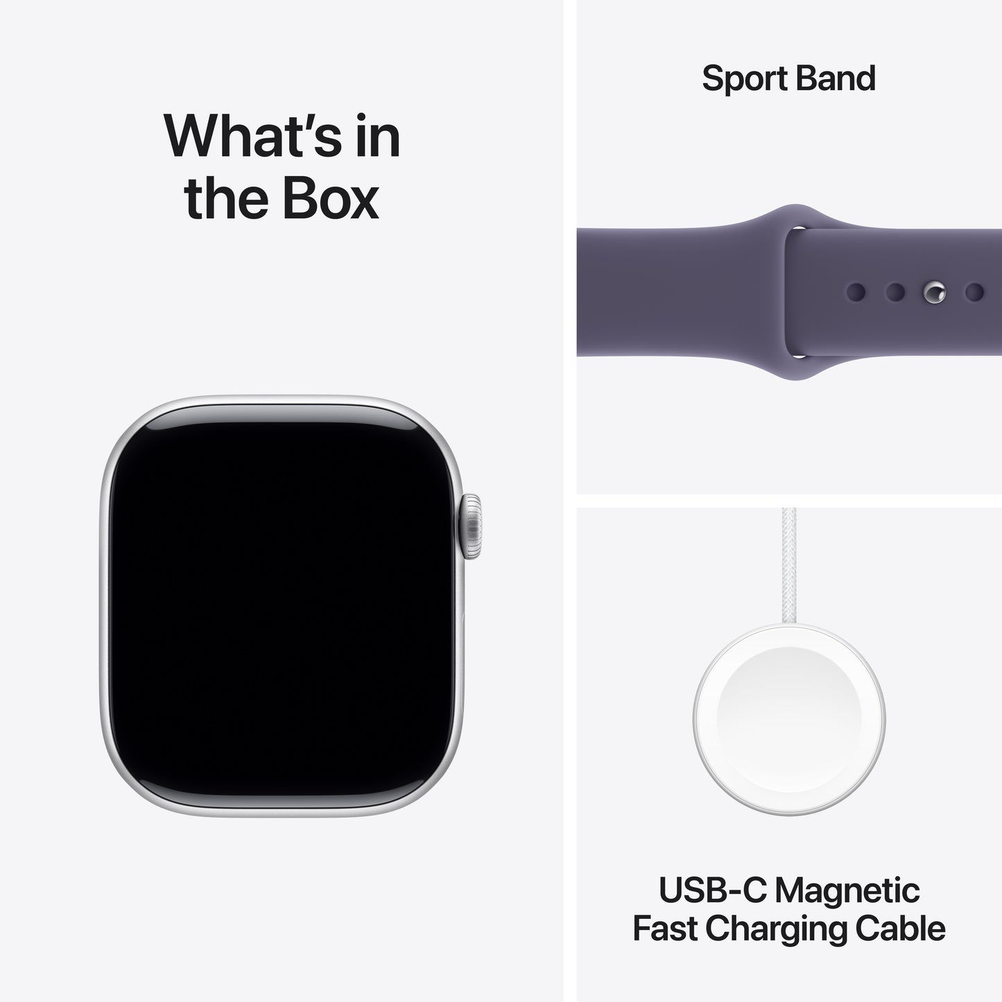 Apple Watch Series 11 GPS 42mm Silver Aluminium Case with Purple Fog Sport Band