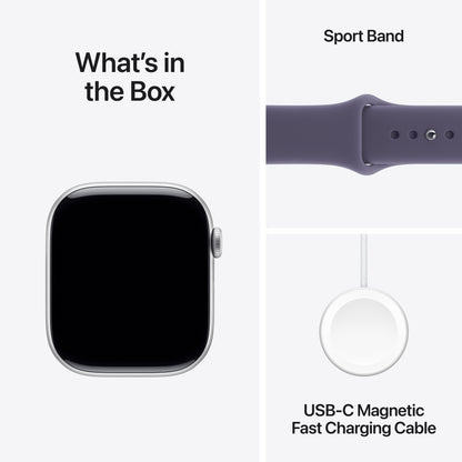 Apple Watch Series 11 GPS 42mm Silver Aluminium Case with Purple Fog Sport Band