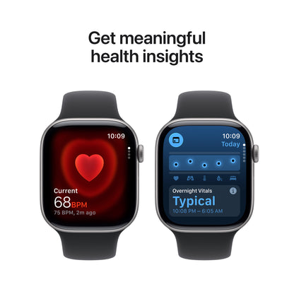 Apple Watch Series 11 GPS 46mm Space Grey Aluminium Case with Black Sport Band