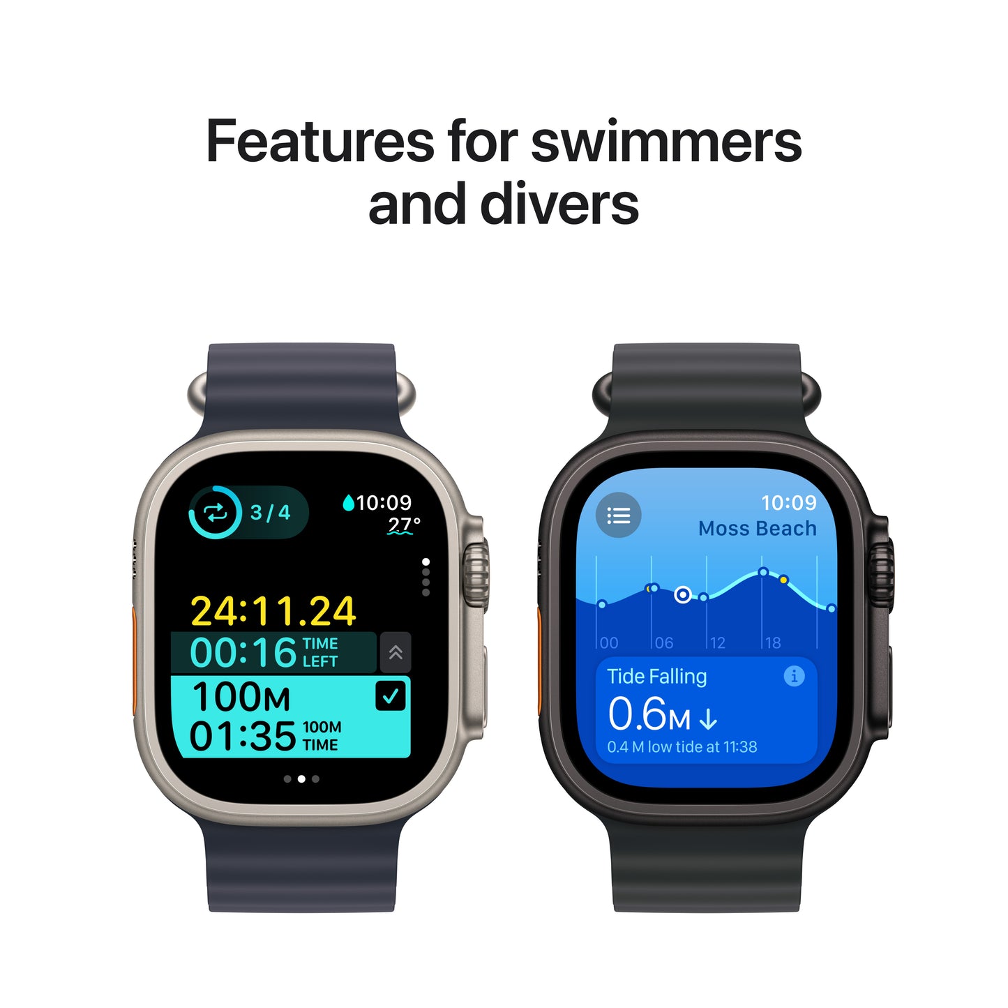 Apple Watch Ultra 2 GPS + Cellular 49mm Black Titanium Case with Dark Green Alpine Loop