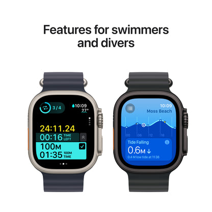 Apple Watch Ultra 2 GPS + Cellular 49mm Black Titanium Case with Dark Green Alpine Loop