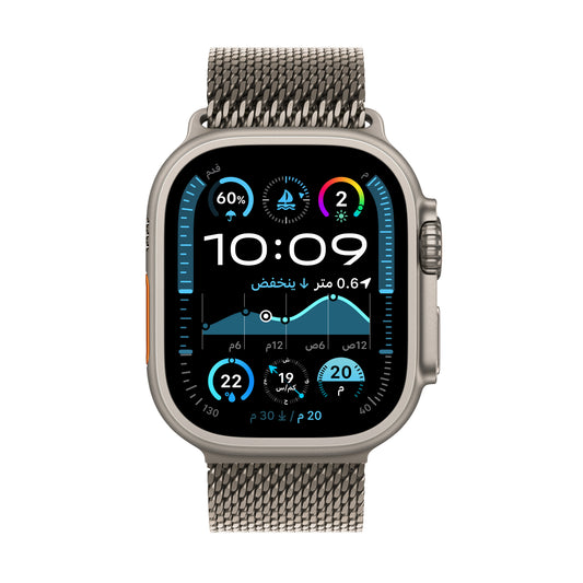 Apple Watch Ultra 2 GPS + Cellular 49mm Natural Titanium Case with Natural Titanium Milanese Loop - L