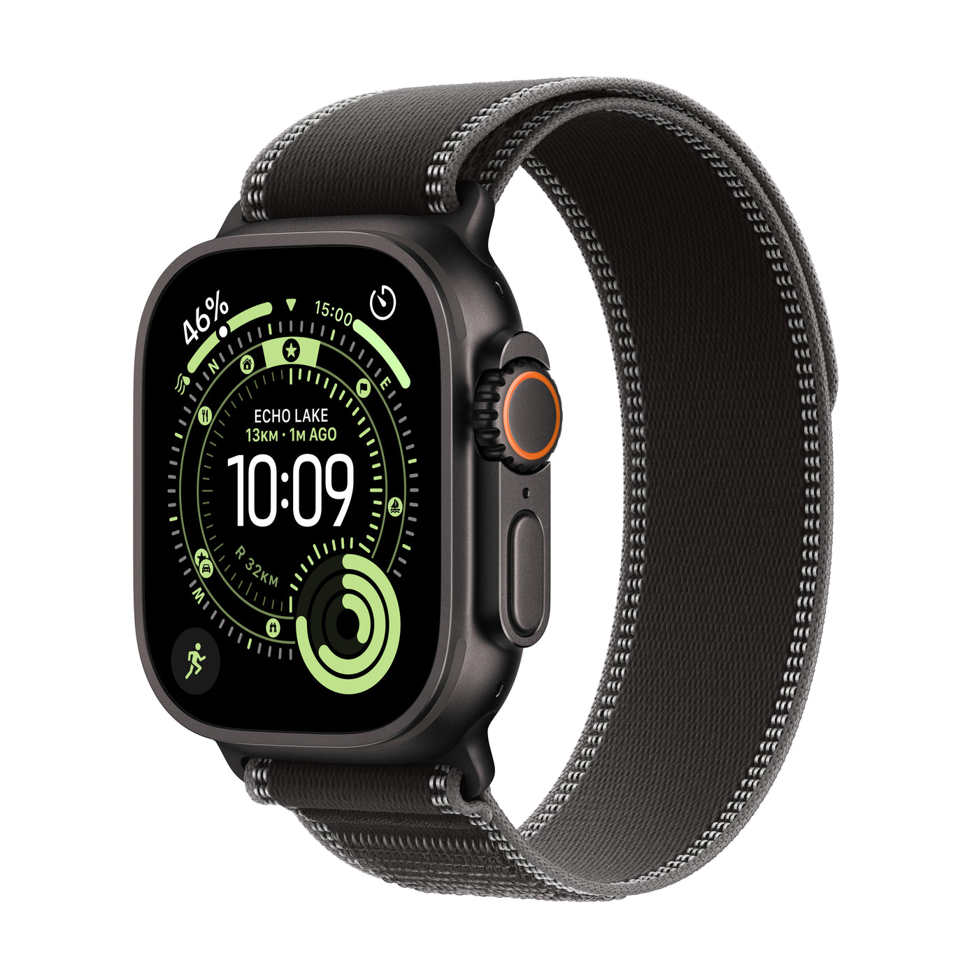 Apple Watch Ultra 3 GPS + Cellular 49mm Black Titanium Case with Black/Charcoal Trail Loop