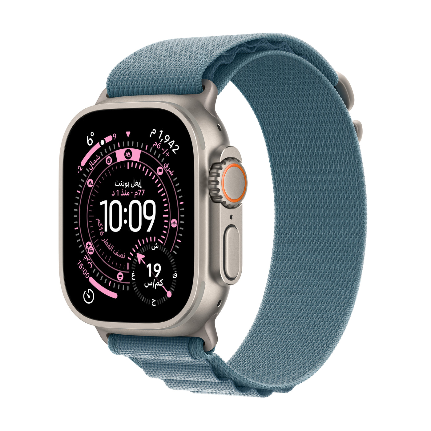 Apple Watch Ultra 3 GPS + Cellular 49mm Natural Titanium Case with Light Blue Alpine Loop