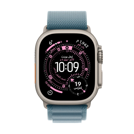 Apple Watch Ultra 3 GPS + Cellular 49mm Natural Titanium Case with Light Blue Alpine Loop