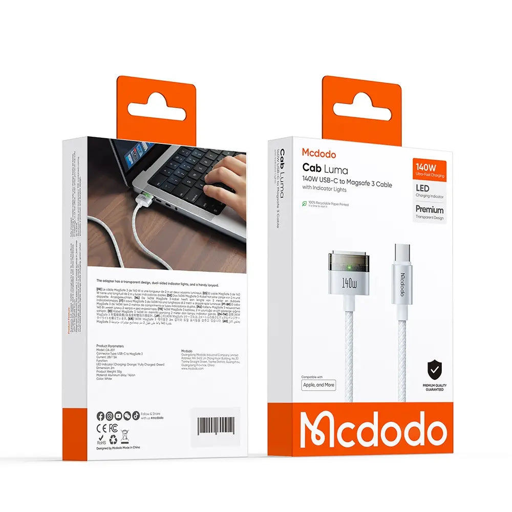 McDodo 140W Magnetic Type-C to MagSafe Cable