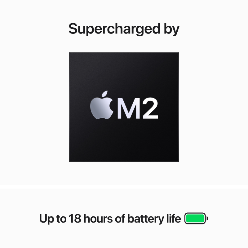 MacBook Air 15-inch : Apple M2 chip with 8-core CPU and 8-core GPU 256GB