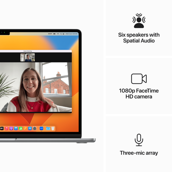 MacBook Air 15-inch : Apple M2 chip with 8-core CPU and 8-core GPU 512GB