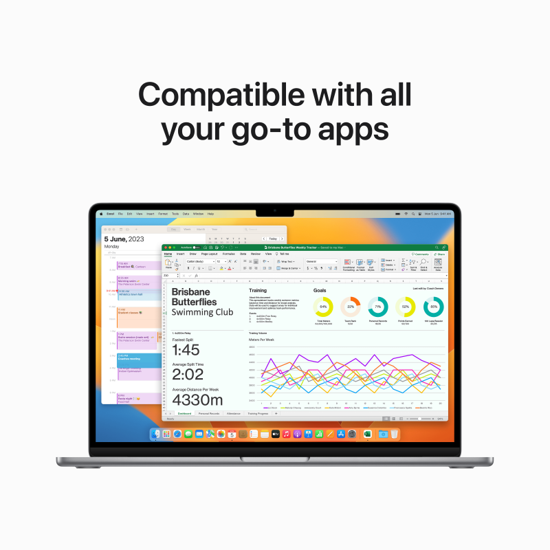 MacBook Air 15-inch : Apple M2 chip with 8-core CPU and 8-core GPU 256GB